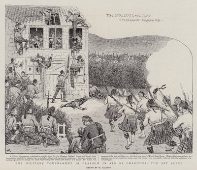 Vojenský turnaj v Glasgow na podporu charitativních organizací, scéna scény od William Ralston
